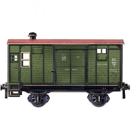 Сборная модель Умная бумага Железная дорога 1/87 Багажный вагон 278