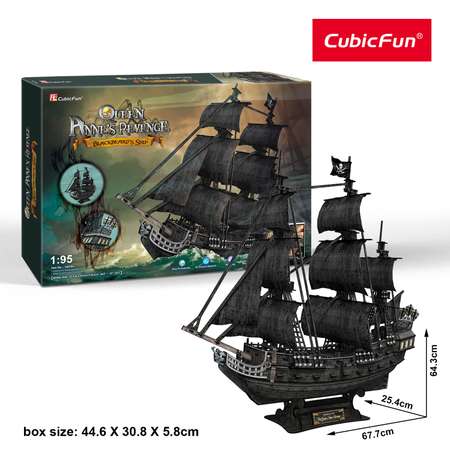 3D Пазл CubicFun Корабль Месть королевы Анны 328 деталей