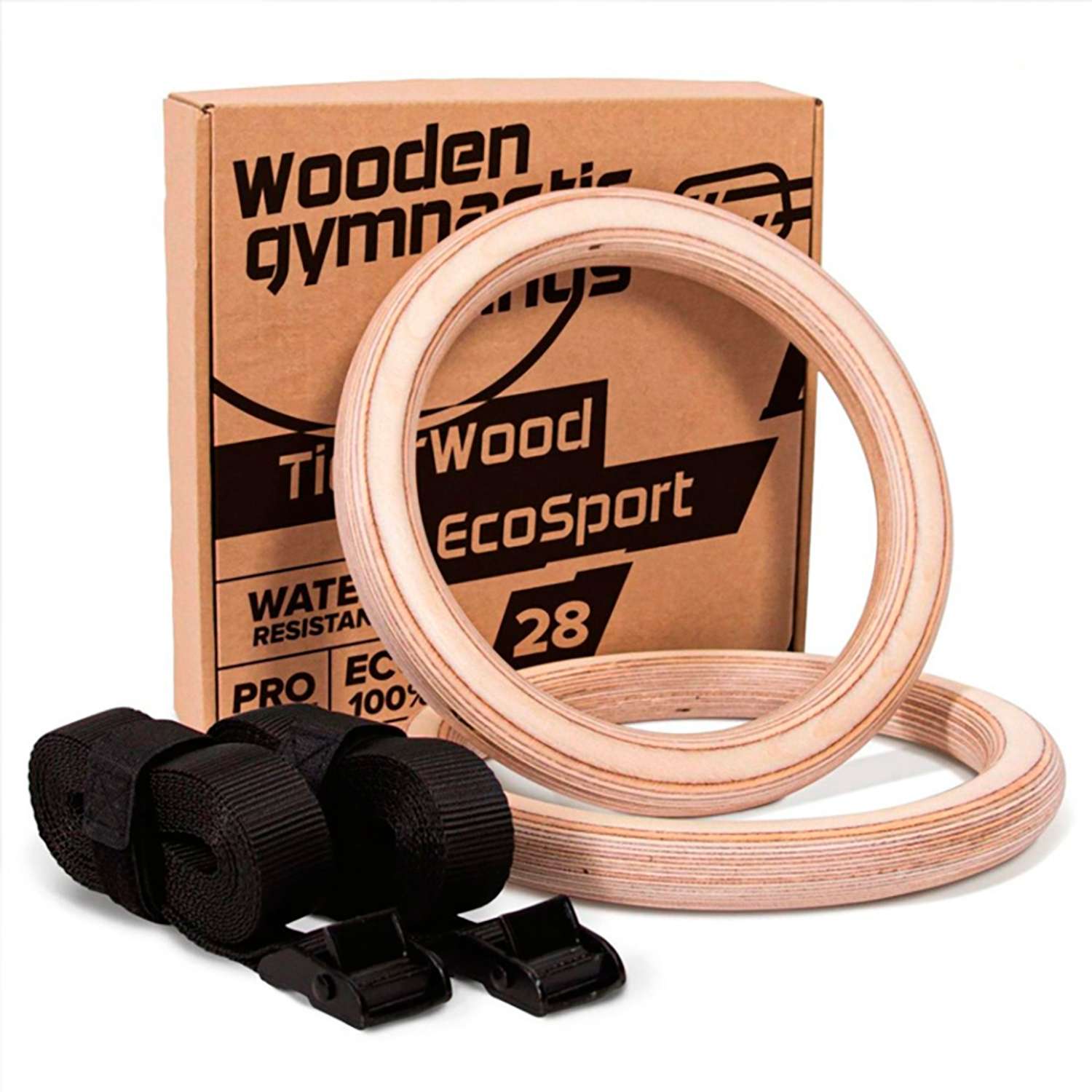 Гимнастические кольца TigerWood EcoSport28 Спортивные из дерева - фото 1