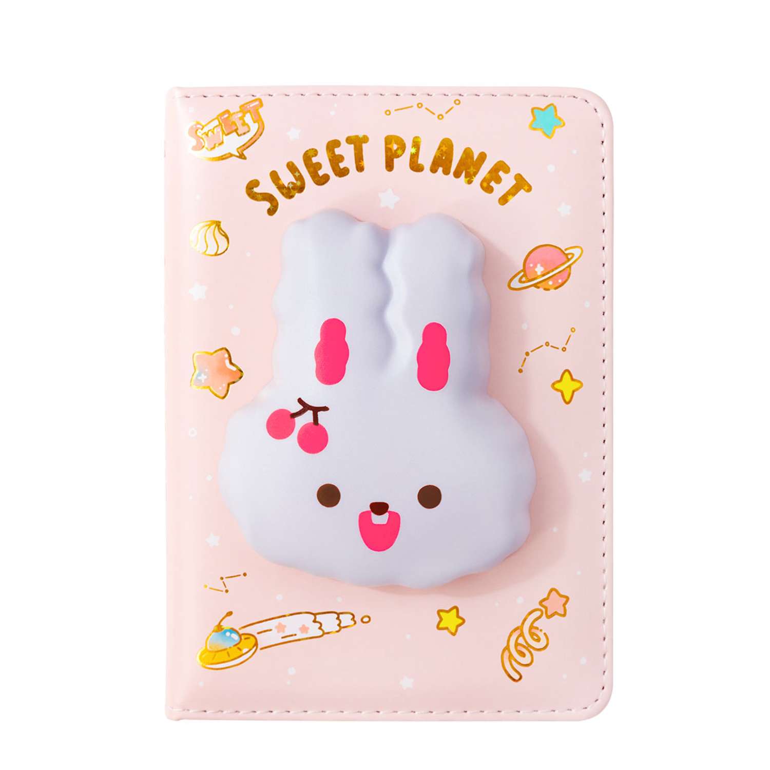 Блокнот со сквишем Михи-Михи Зайка Sweet Planet формат А6 розовый - фото 2