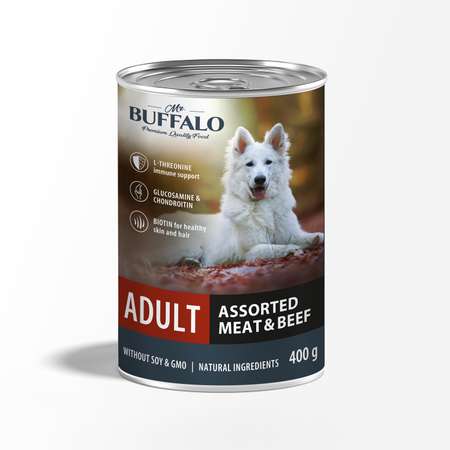 Корм для собак Mr.Buffalo 400г Adult мясное ассорти с говядиной