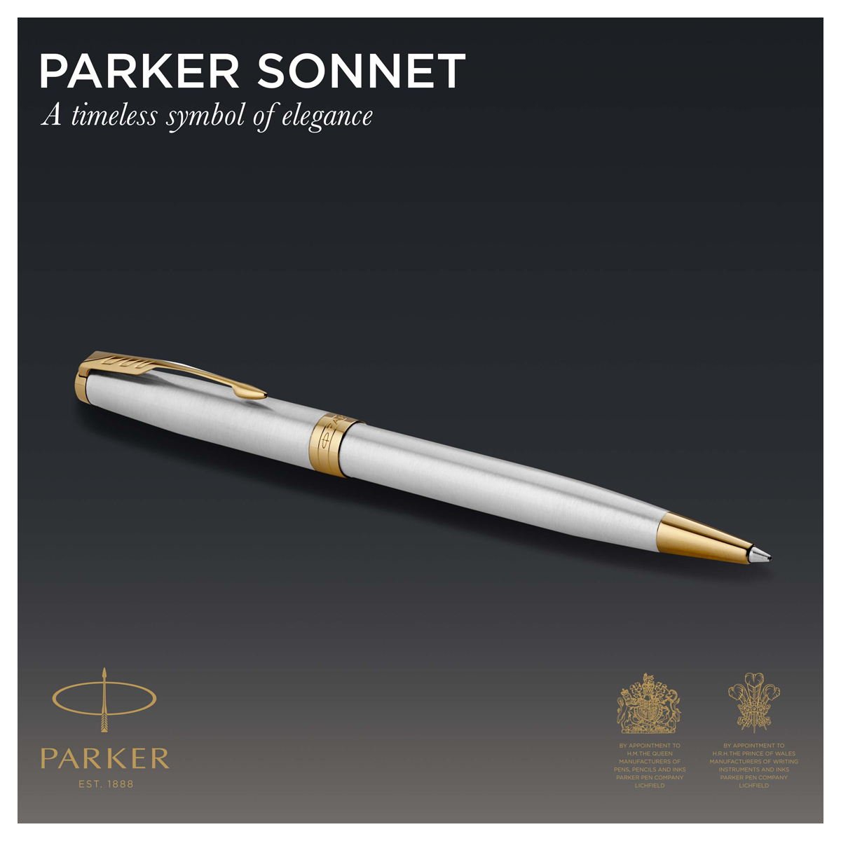 Ручка шариковая PARKER Sonnet Stainless Steel GT черная поворот подарочная упаковка - фото 6