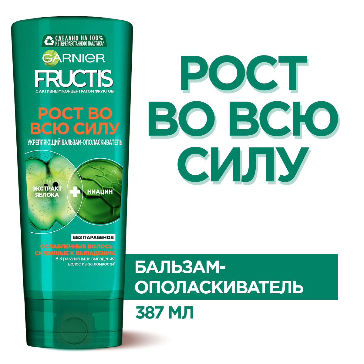 Бальзам для волос GARNIER Fructis Рост во всю силу 387 мл - фото 3