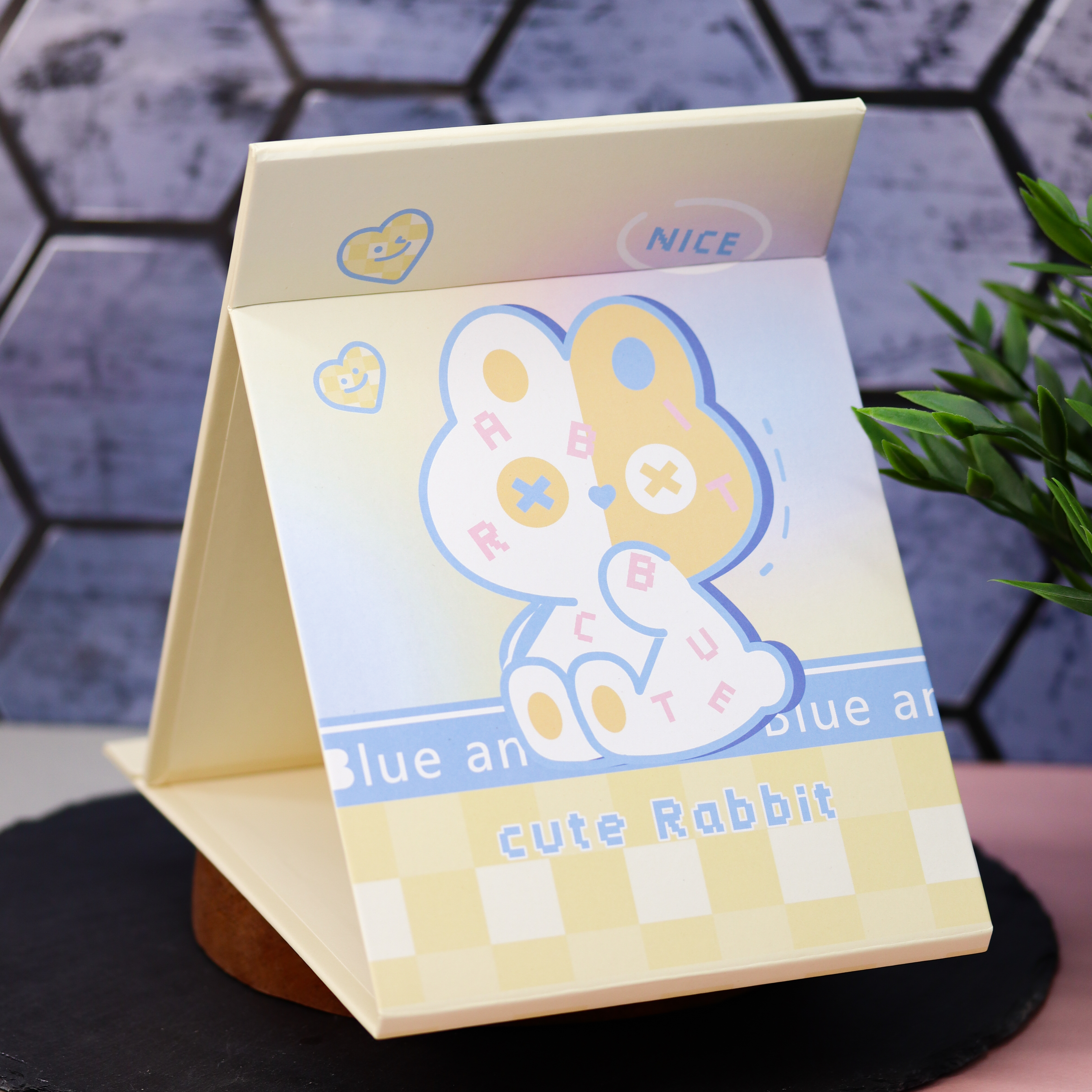 Зеркало настольное для макияжа iLikeGift Cute rabbit yellow - фото 2