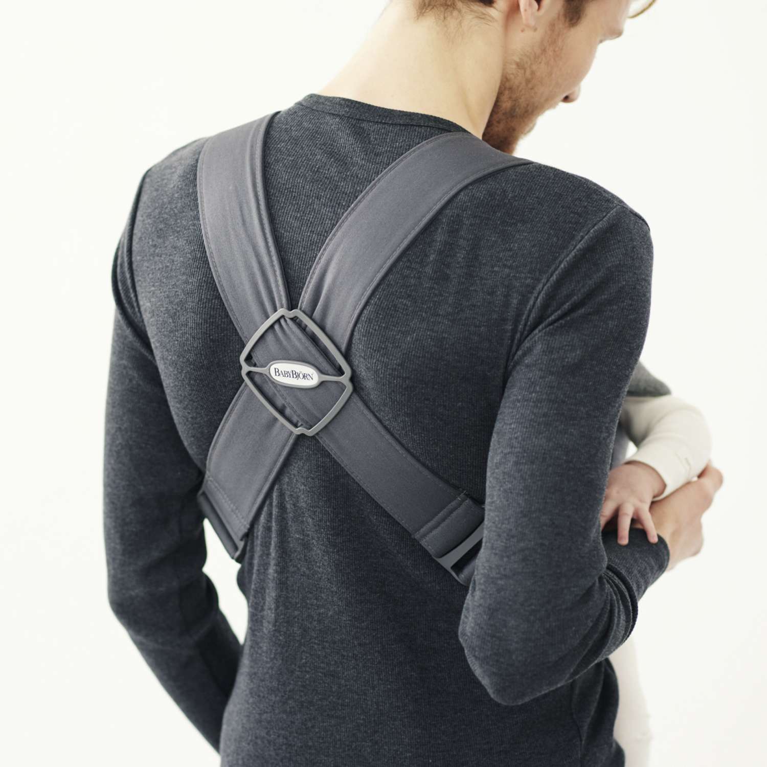 Рюкзак для переноски ребенка BabyBjorn Mini Cotton Jersey Темно-Серый - фото 7