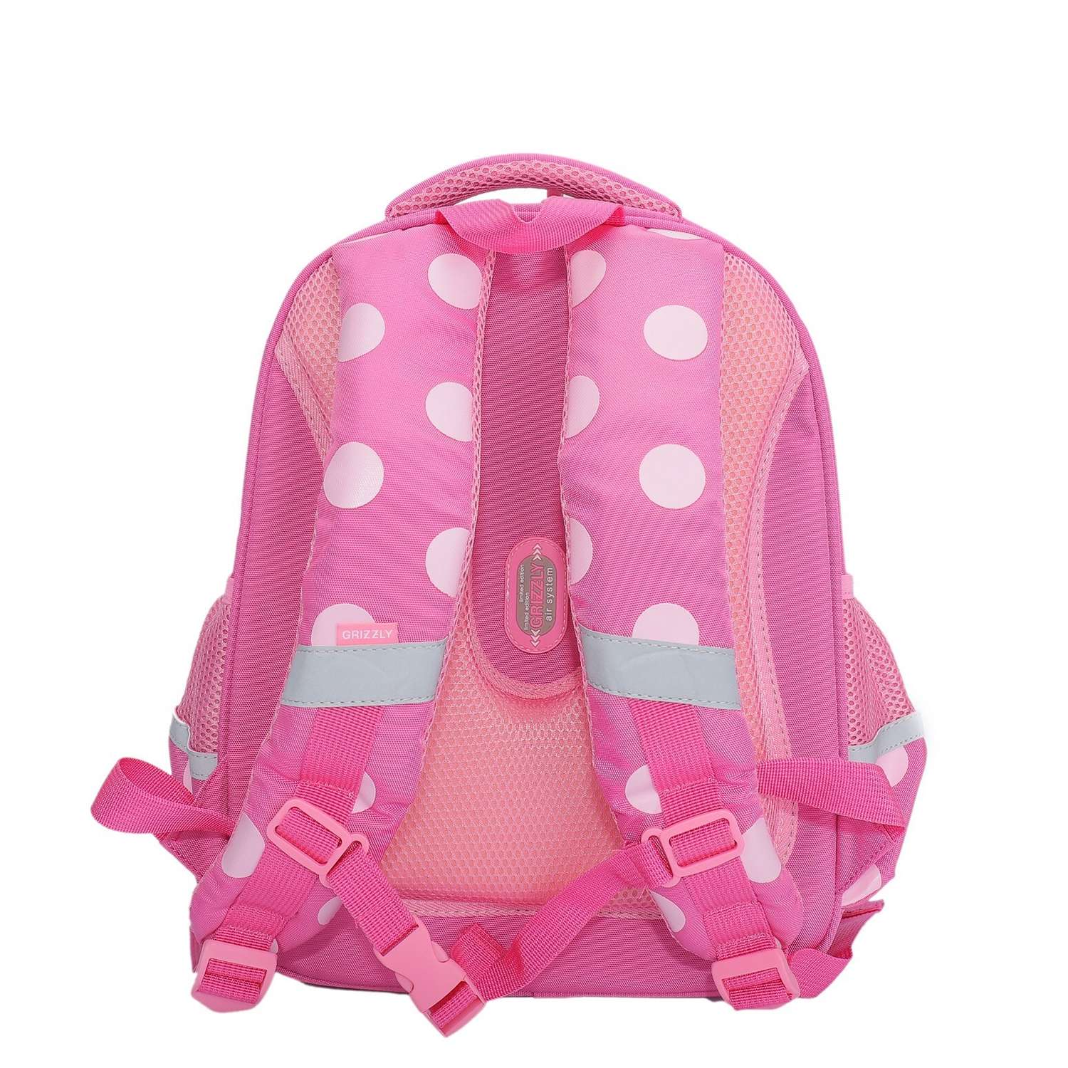 Рюкзак школьный Grizzly Фламинго с цветком Розовый RAz-086-6/1 - фото 3