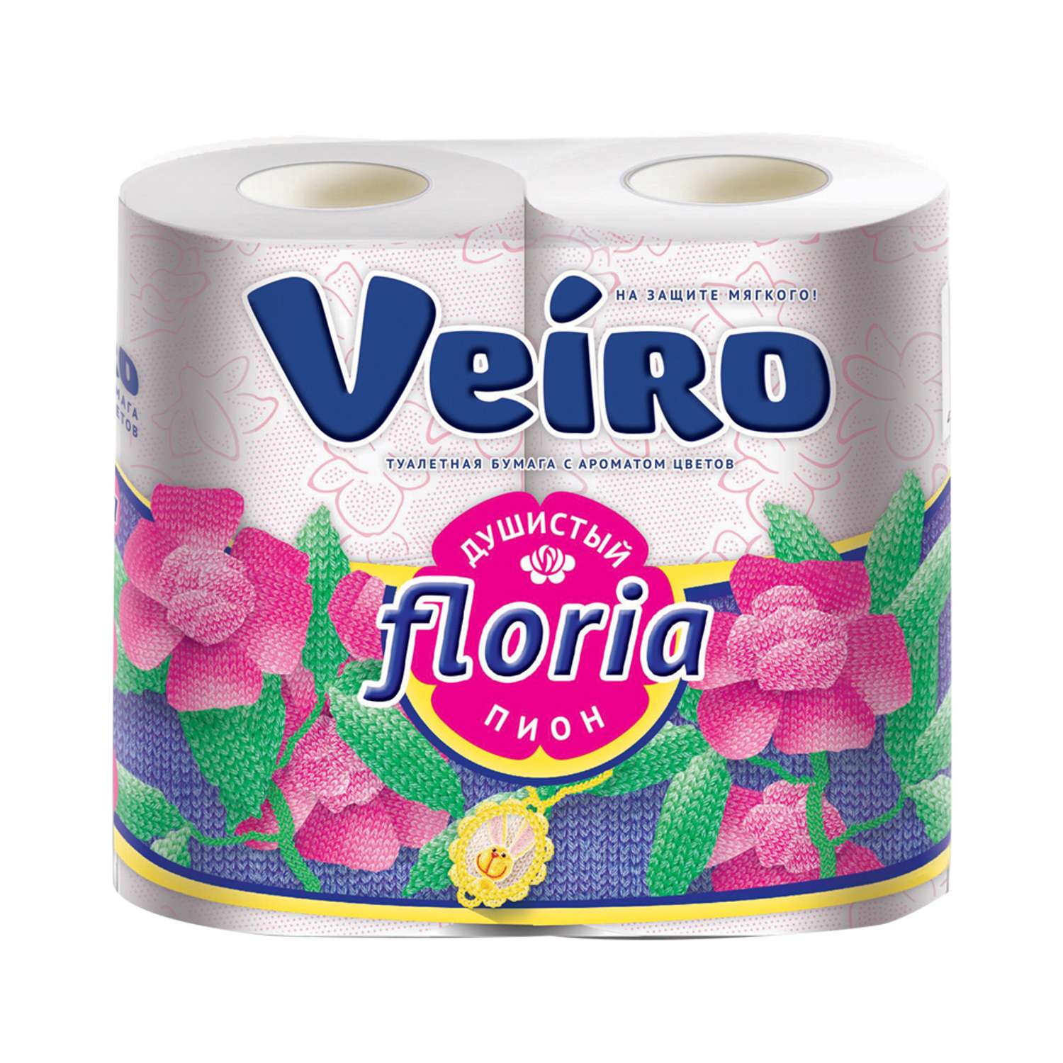 Туалетная бумага Veiro Земляника - Душистый Пион 2-х слойная 4 рулона - фото 1