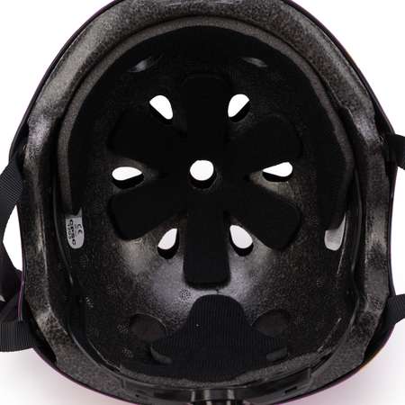 Шлем защитный SXRide YXHEM05 фиолетовый с рисунком граффити размер S 47-53 см