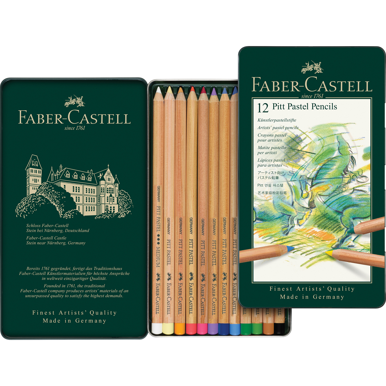 Пастельные карандаши Faber Castle Pitt Pastel 12 цветов коробка - фото 2