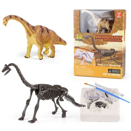 Набор археологический Kribly Boo Раскопки динозавра 3D пазл Диплодок в подарочной упаковке
