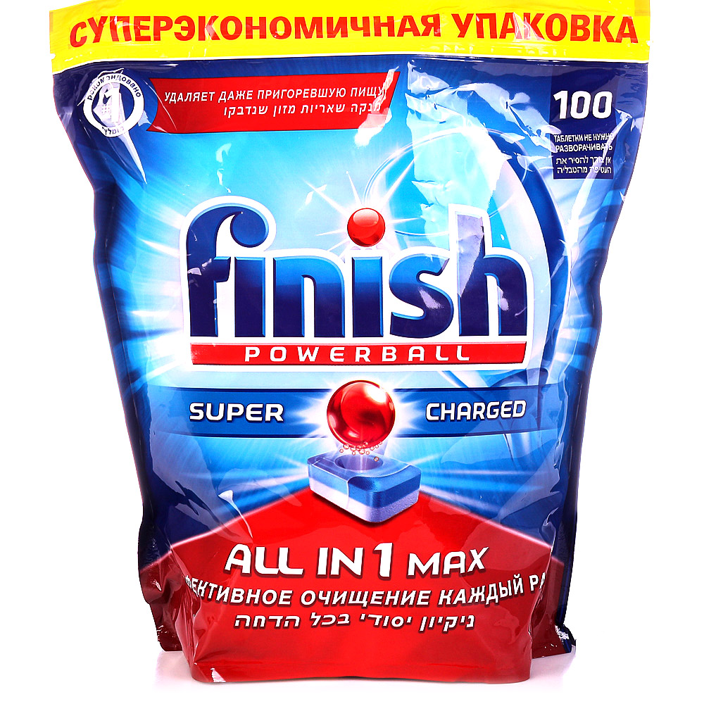 Таблетки для посудомойки Finish All in1 100шт - фото 1