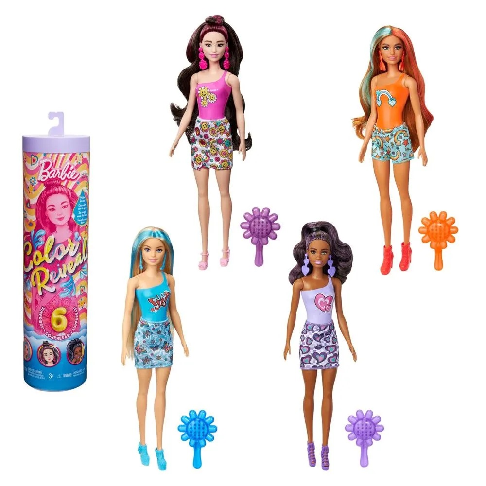 Кукла Barbie Color Reveal Barbie Rainbow Groovy Series HRK06 купить по цене  2029 ₽ в интернет-магазине Детский мир