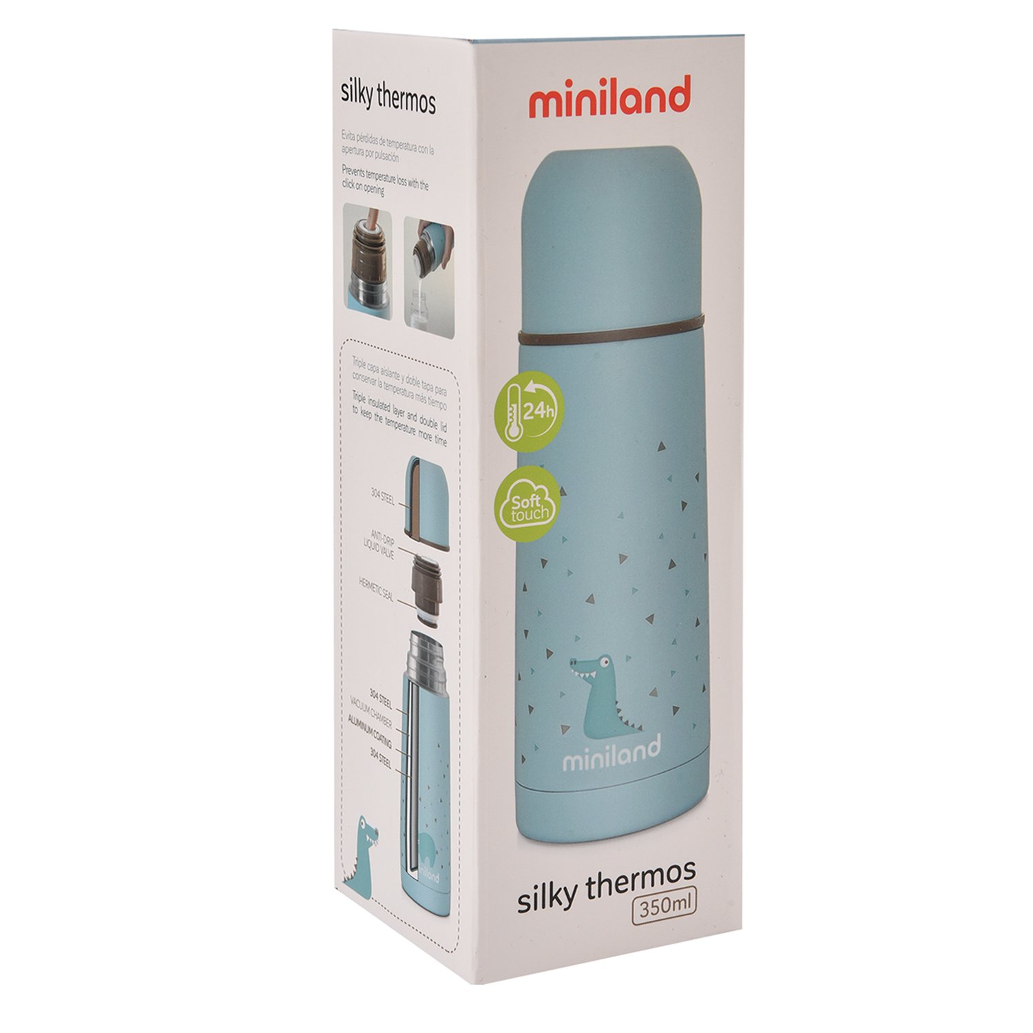 Термос Miniland для жидкостей Silky Thermos 350 мл голубой - фото 2