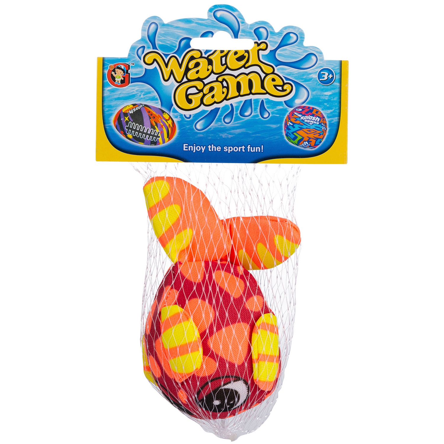 Игрушка для купания YG Sport бомбочка Весёлые животные в пакете-сетке 10 см желто-красная - фото 2