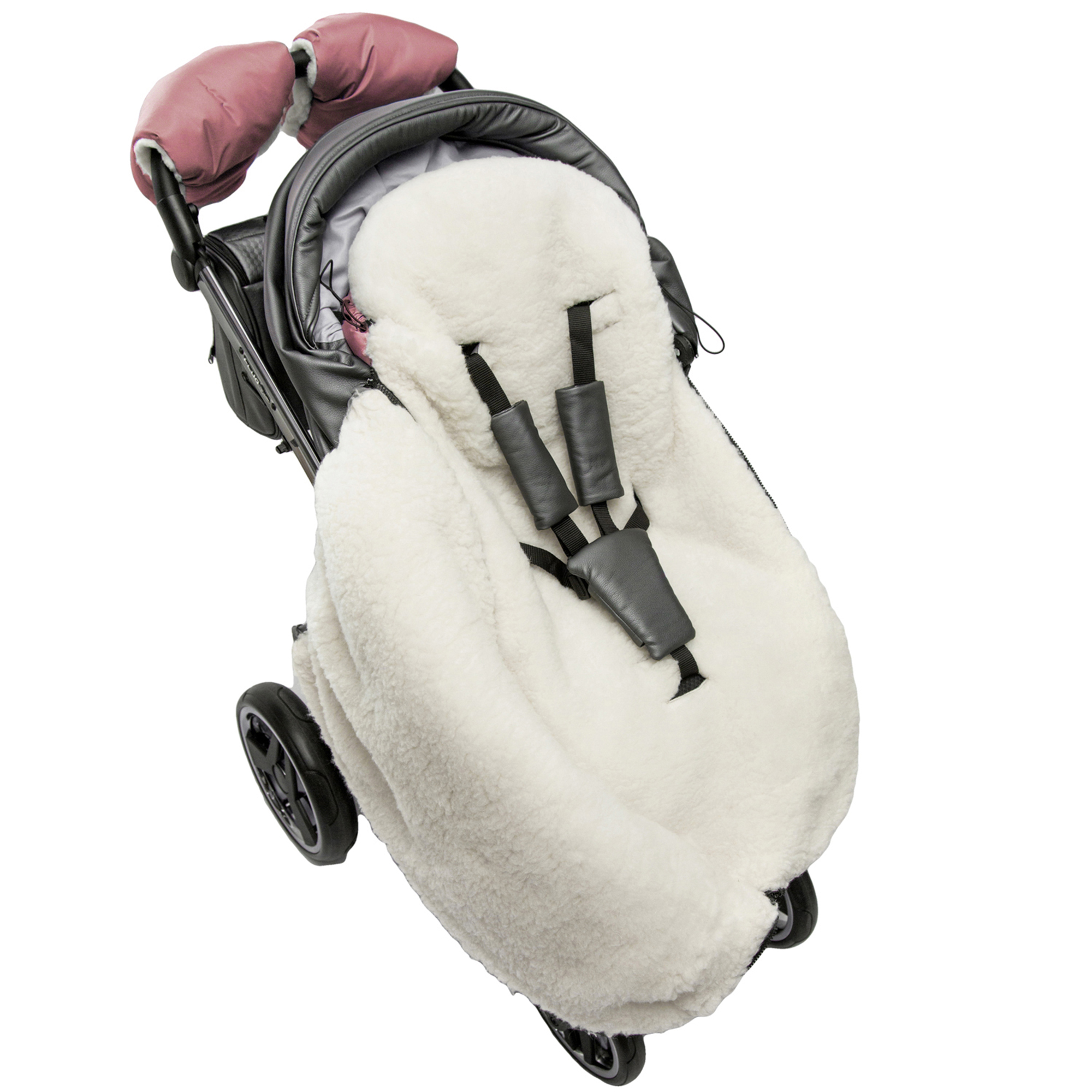 Конверт зимний меховой AmaroBaby Snowy Travel Розовый 105 см - фото 6