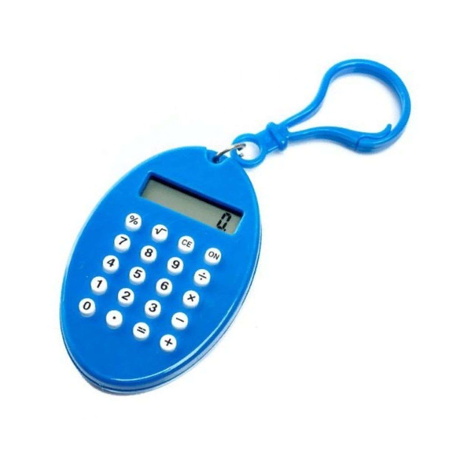 Брелок-калькулятор Uniglodis 8-разрядный овал синий - фото 1