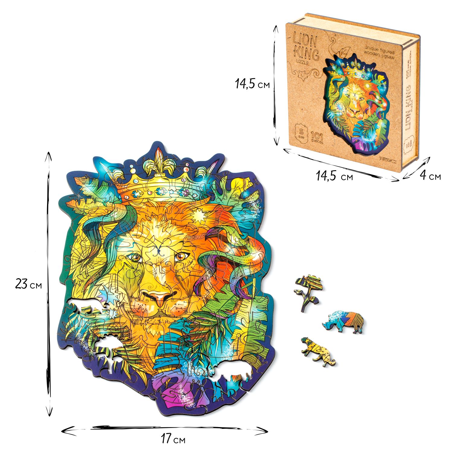 Деревянный пазл ZUFA Король лев S - фото 3