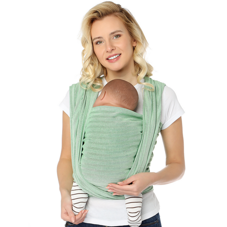 Слинг-шарф Mums Era Нидл зеленый фисташка для новорожденных