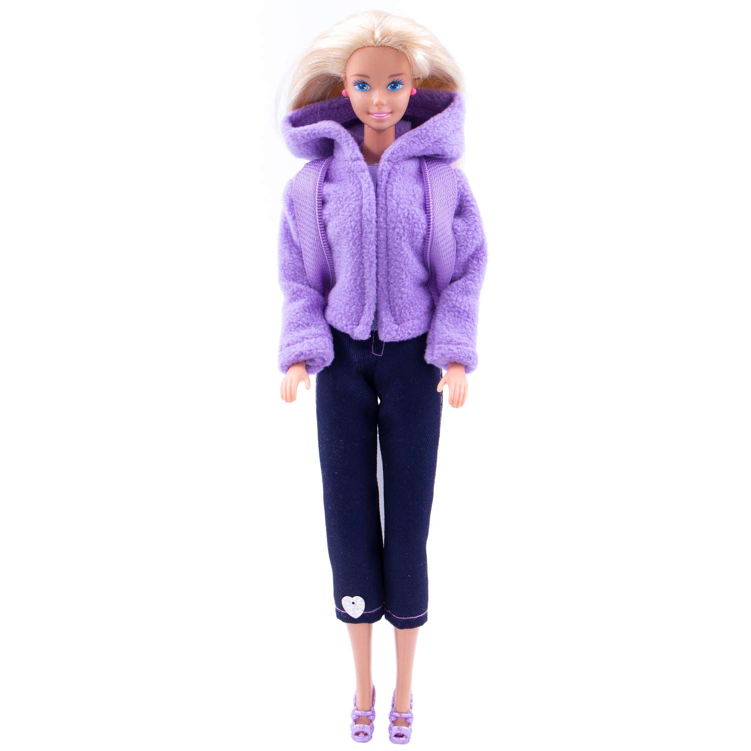 Набор одежды Модница для куклы 29 см: куртка штаны и рюкзак 9999сиреневый&amp;синий - фото 3