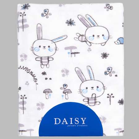 Пеленка Daisy Фланель 120х120см Зайчик с щечками