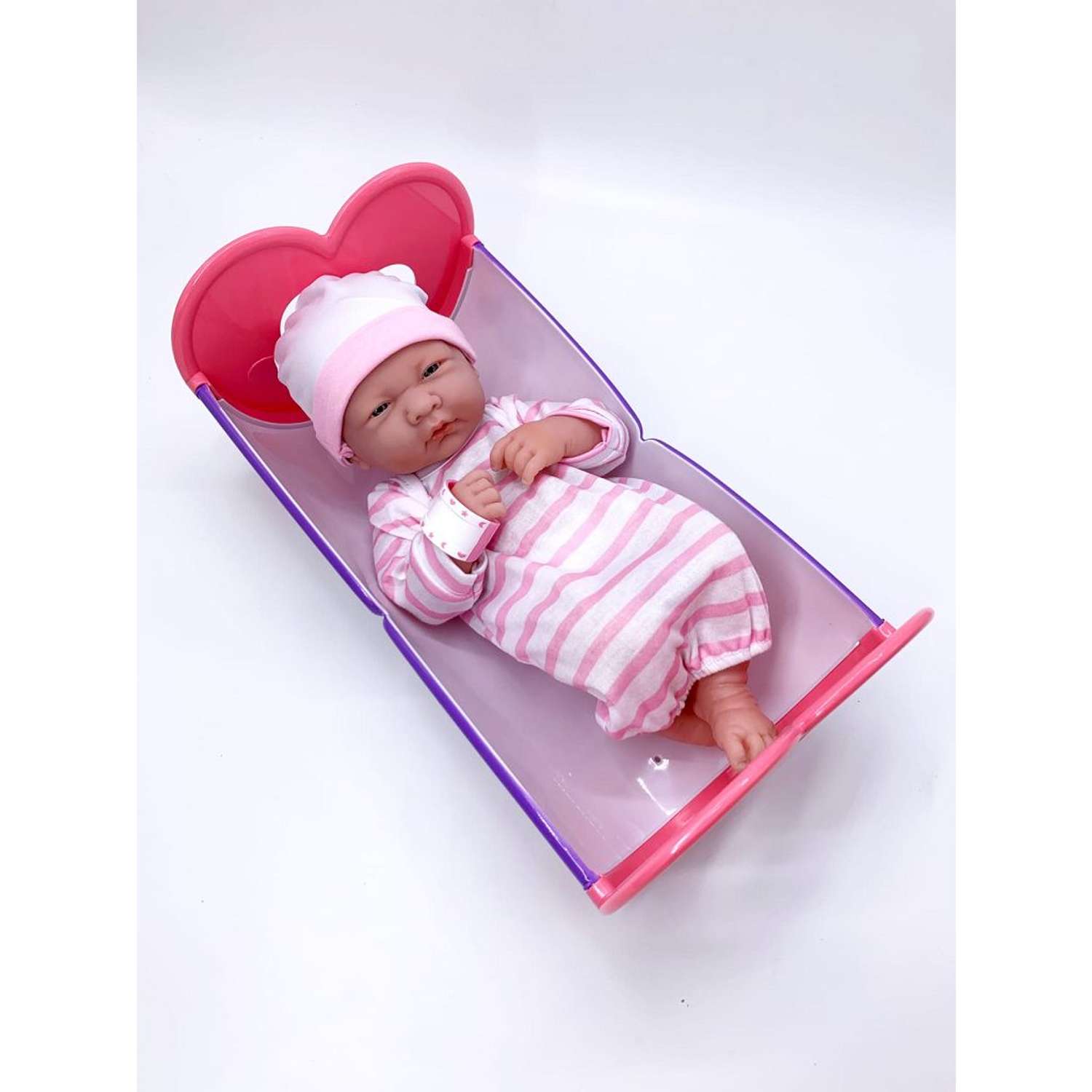 Кукла JC TOYS Виниловая 36см Newborn с кроваткой «18578» JC18578 - фото 1