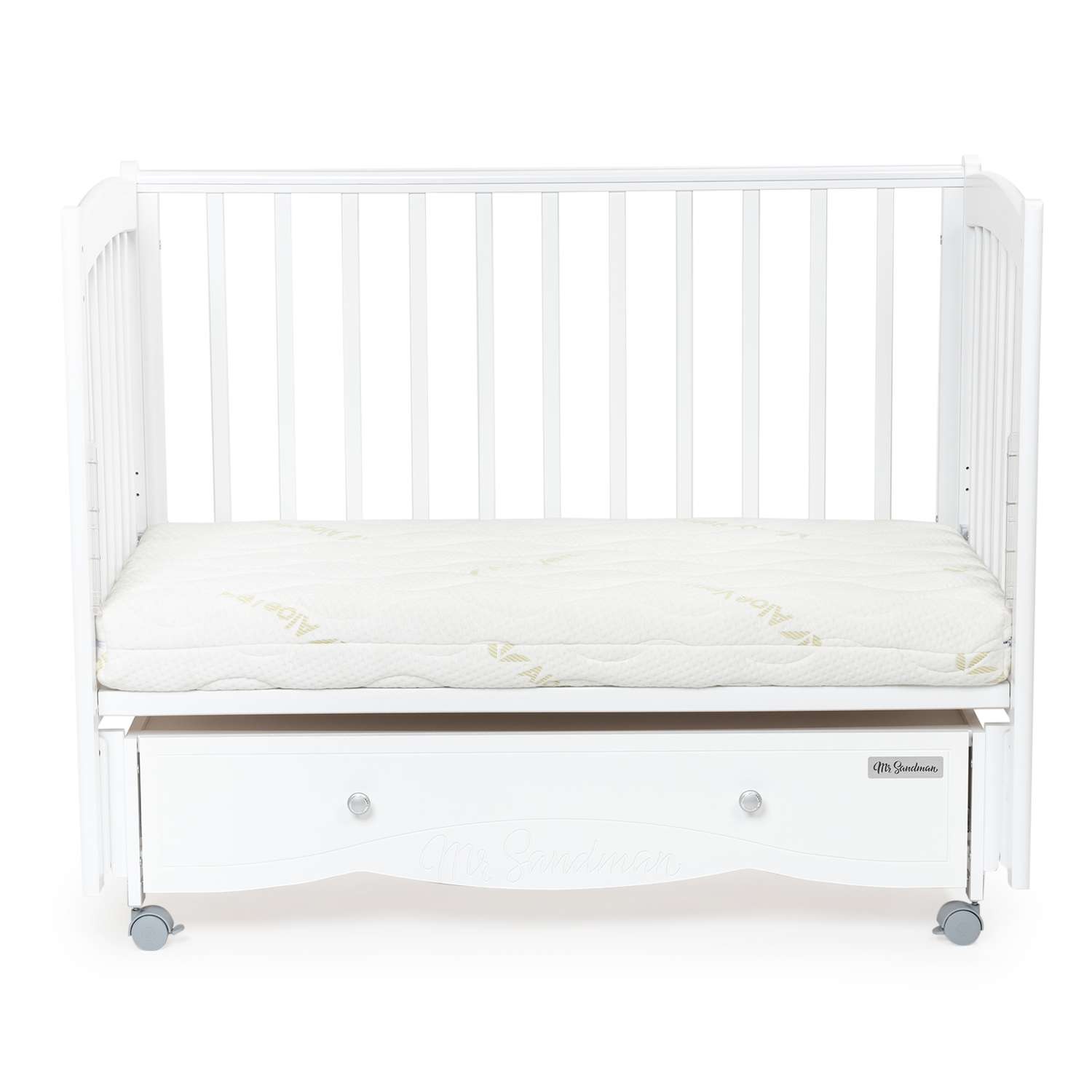 Детская кроватка Mr Sandman прямоугольная, универсальный маятник (белый) - фото 10
