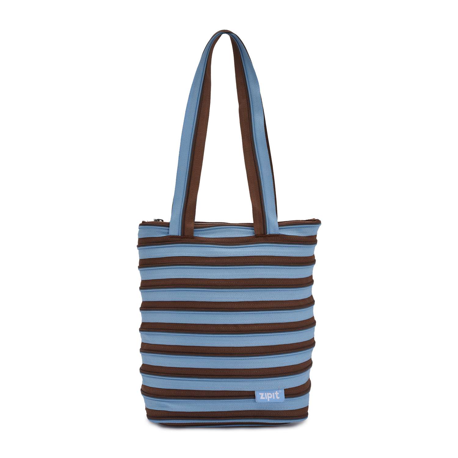 Сумка Zipit Premium Tote/Beach Bag Голубой/коричневый - фото 1