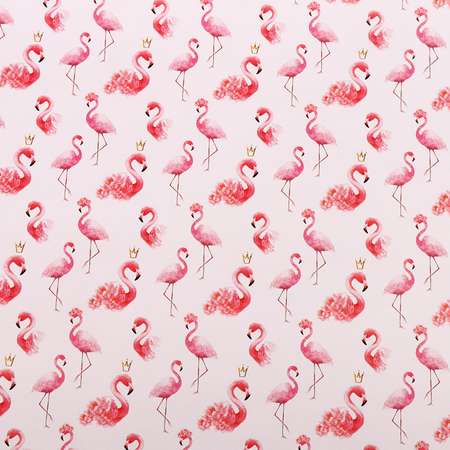 Набор Sima-Land бумаги упаковочной глянцевой «Фламинго» 2 листа 50 × 70 см