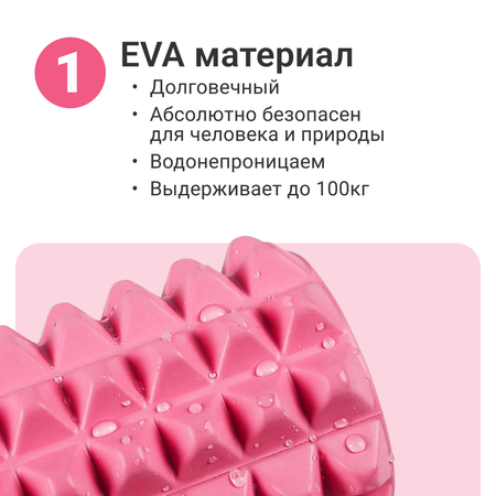 Ролик массажный ZDK Nonstopika персиково-розовый 45*13 см