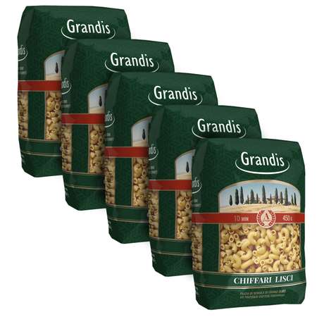Макаронные изделия Grandis рожки гладкие группа А 450 г х 5 шт