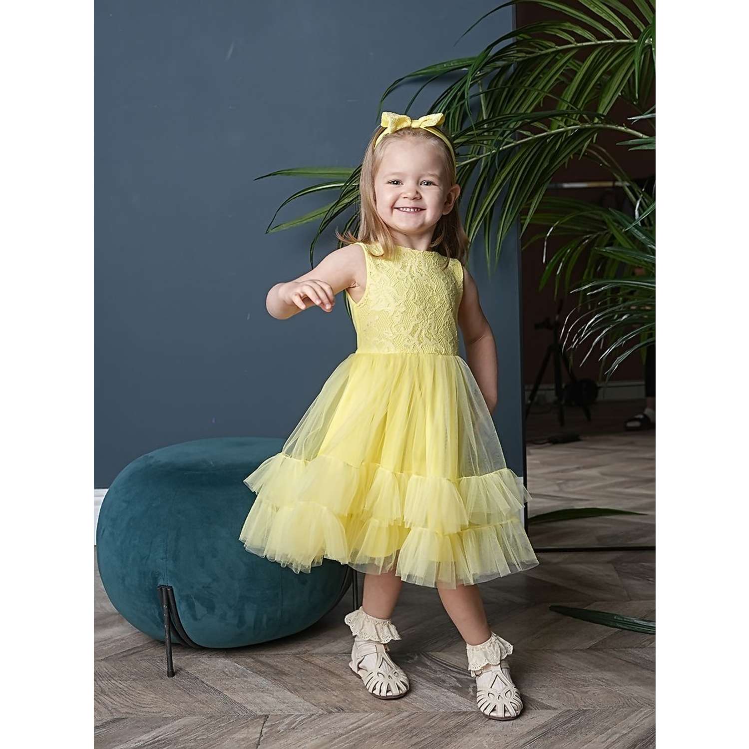 Платье Trendyco kids ТК617/светло-желтый - фото 2