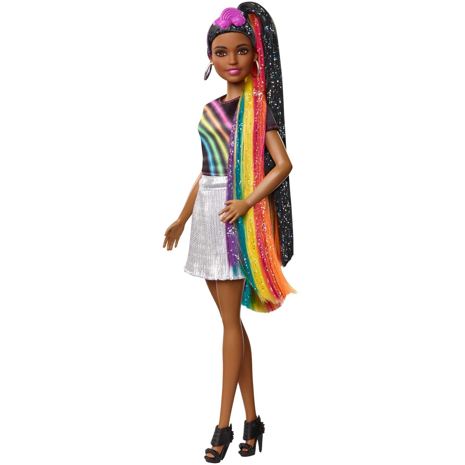 Кукла Barbie с радужной мерцающей прической FXN97 FXN97 - фото 5