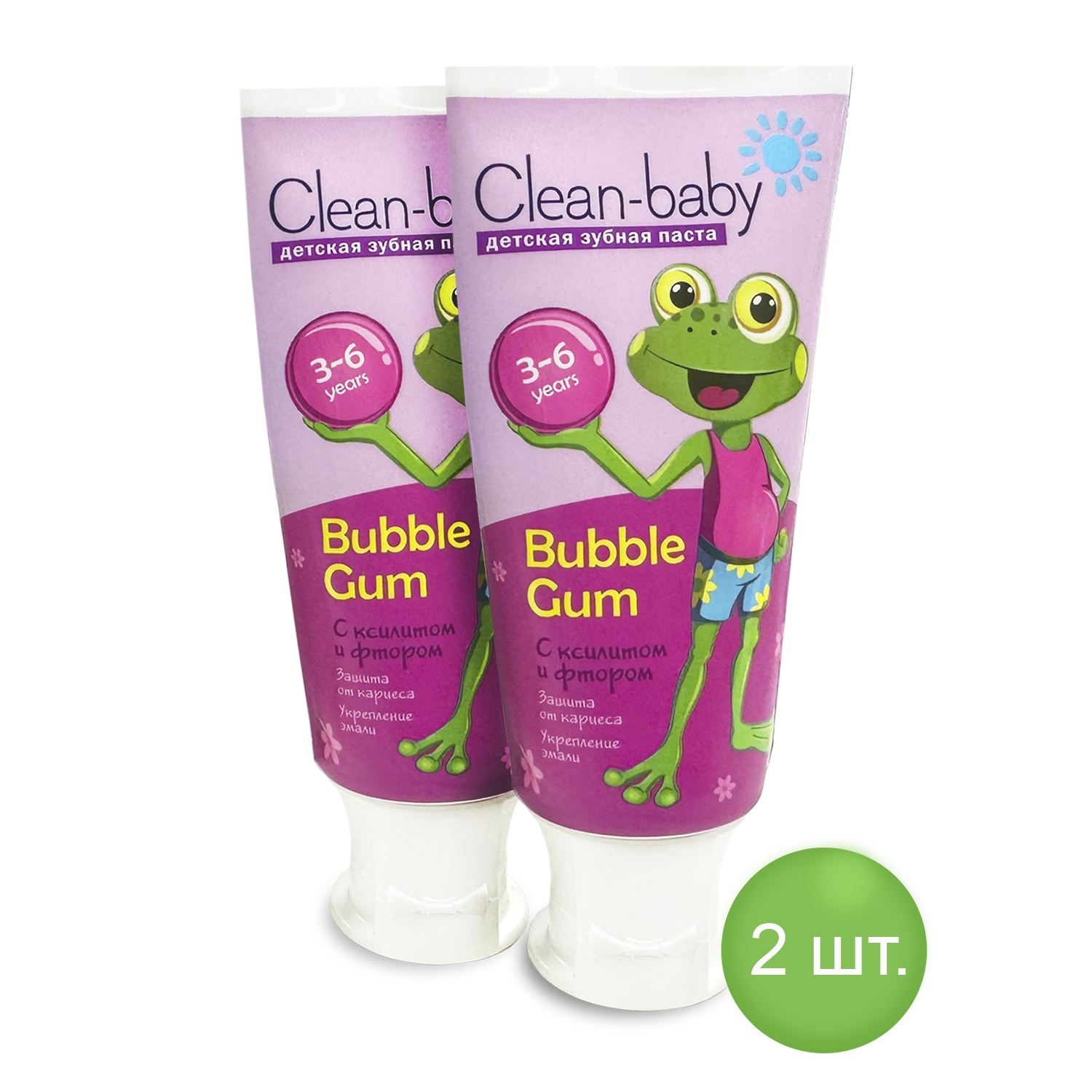 Набор зубная паста Clean-baby 3-6 лет 50мл Жевательная резинка 2шт