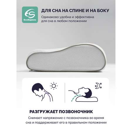 Ортопедическая подушка EcoSapiens Memory с эффектом памяти 50х32х10см