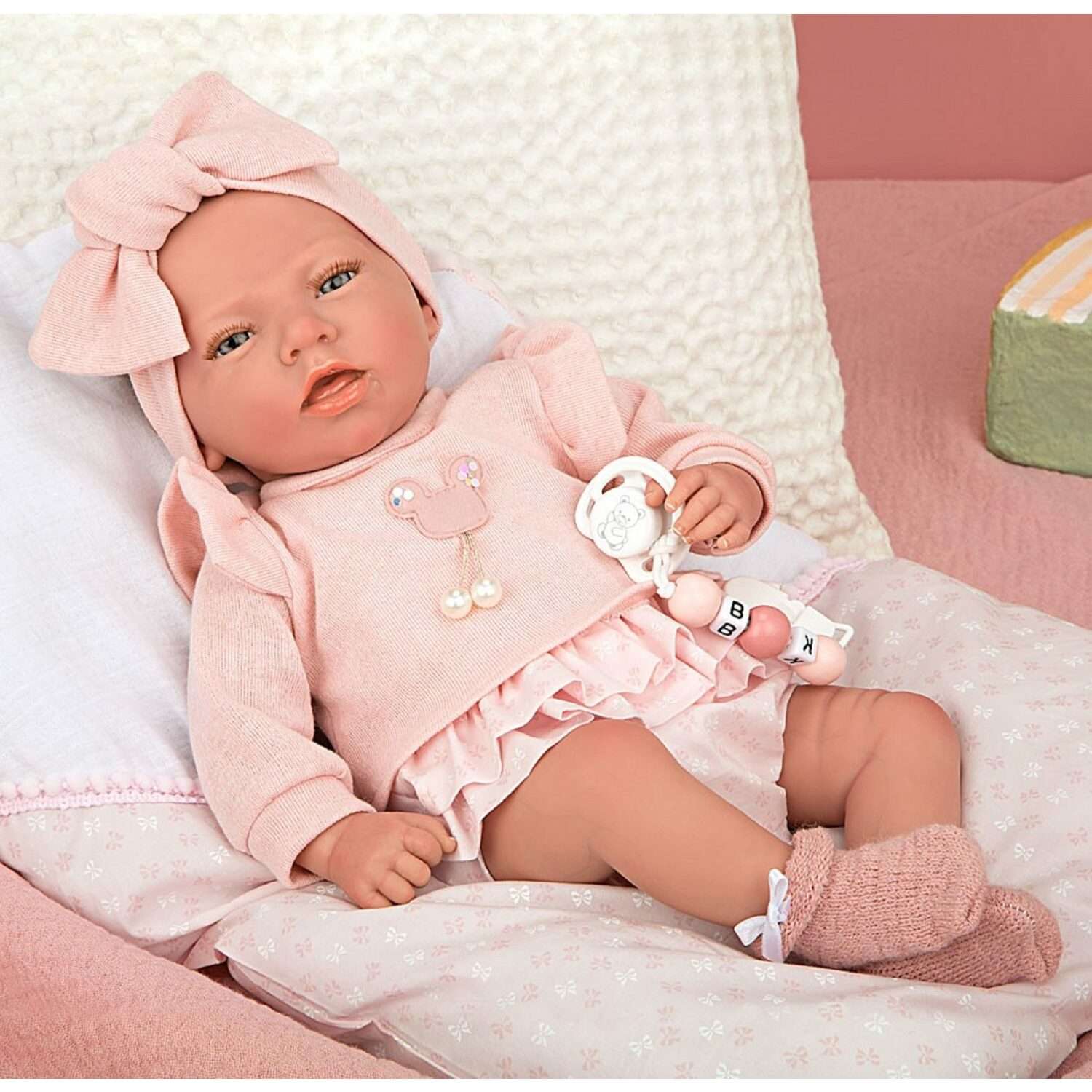 Кукла пупс Arias Reborns Alba реборн новорожденный пупс мягкий 40 см реалистичный с подушкой Т22935 - фото 1