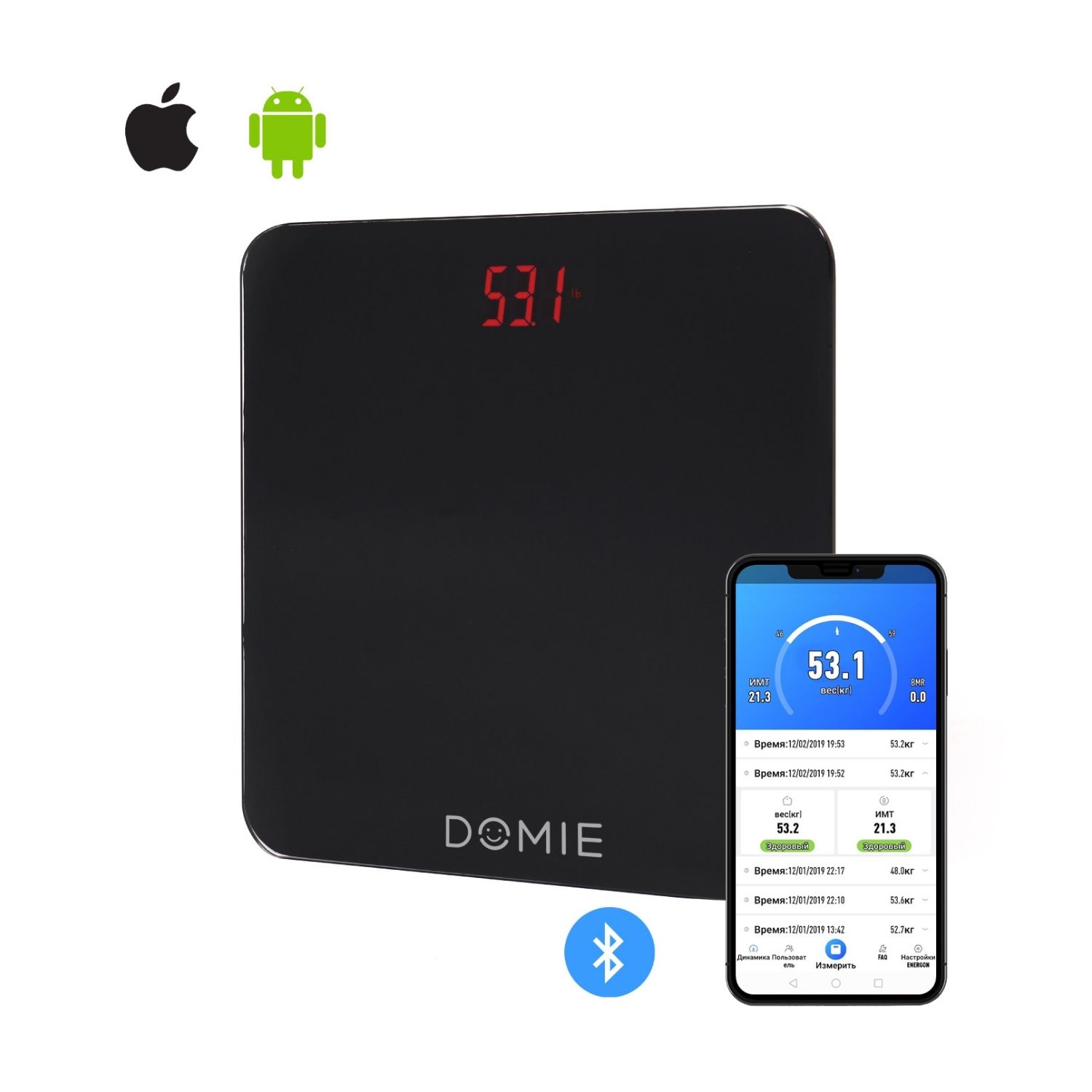 Весы электронные DOMIE c Bluetooth DM-01-101 - фото 4