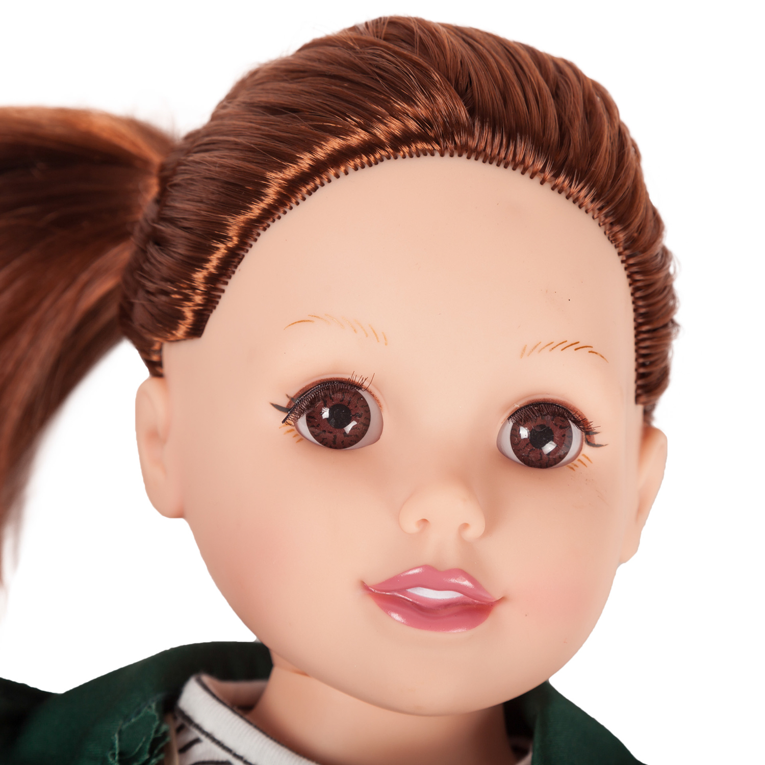 Кукла Demi Star Хлои Брюнетка в зеленом безрукавке бежевом сарафане коричневых колготках 8160 - фото 2