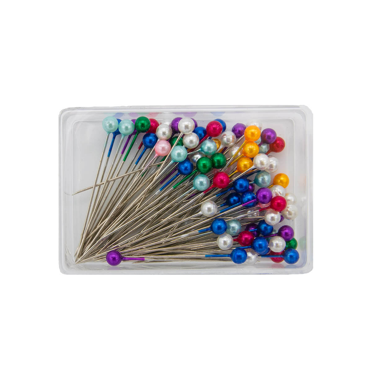 Булавки Айрис портновские металлические для шитья и рукоделия с разноцветными головками в футляре 80 шт - фото 3