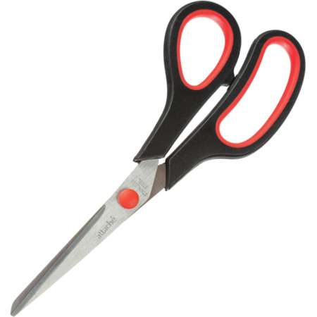 Ножницы Attache 190 мм с пластиковыми прорезиненными ручками красный черный 5 шт