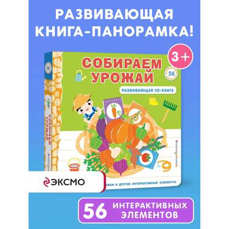 Книга Собираем урожай Развивающая 3D книга