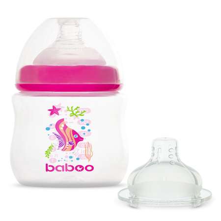 Бутылочки для кормления BABOO Набор: бутылочка 150мл Sea life 1шт + соска силикон быстр.поток 1шт