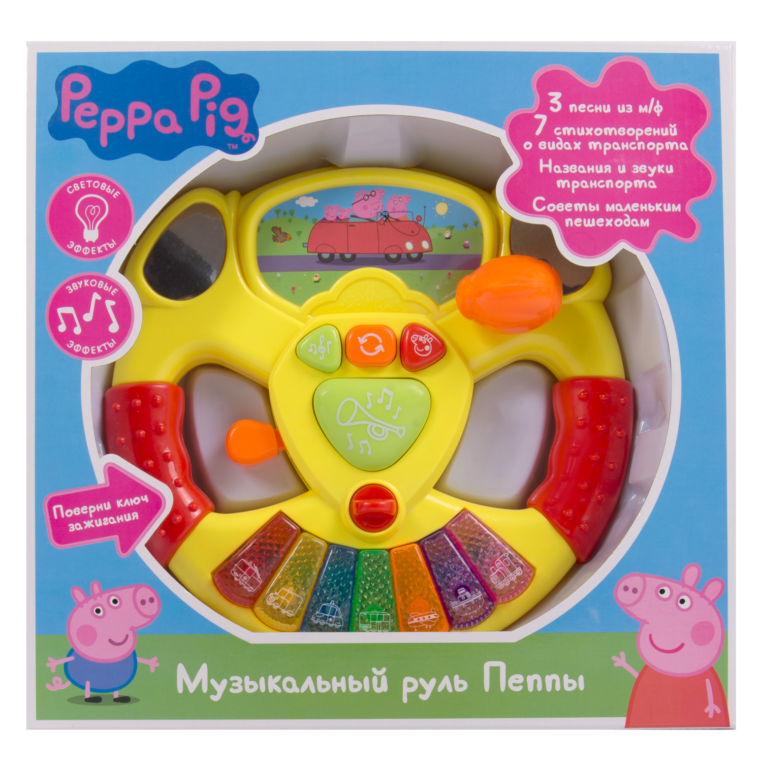 Игрушка Свинка Пеппа Pig Музыкальный руль - фото 4