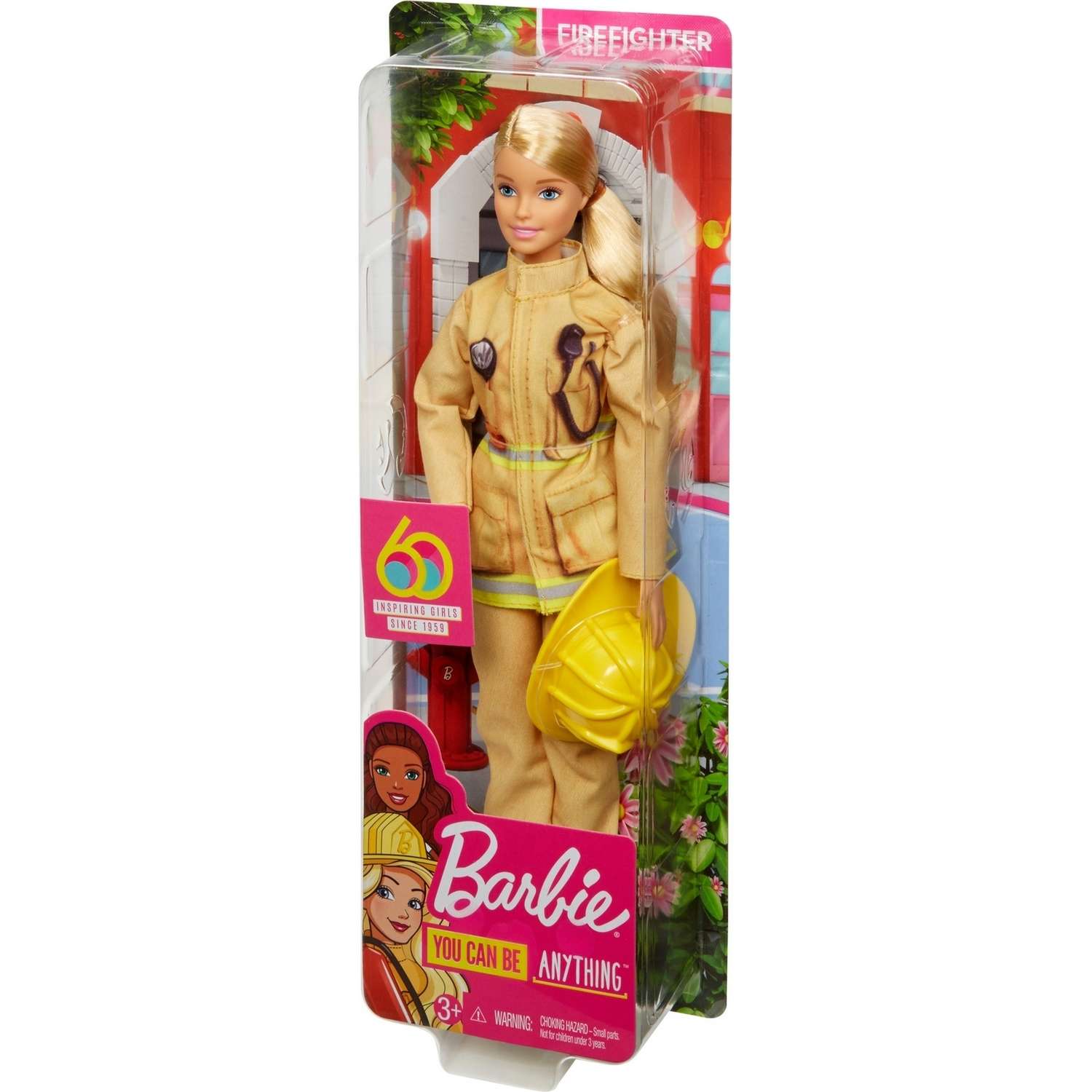 Кукла Barbie к 60летию Кем быть Пожарный GFX29 GFX23 - фото 3