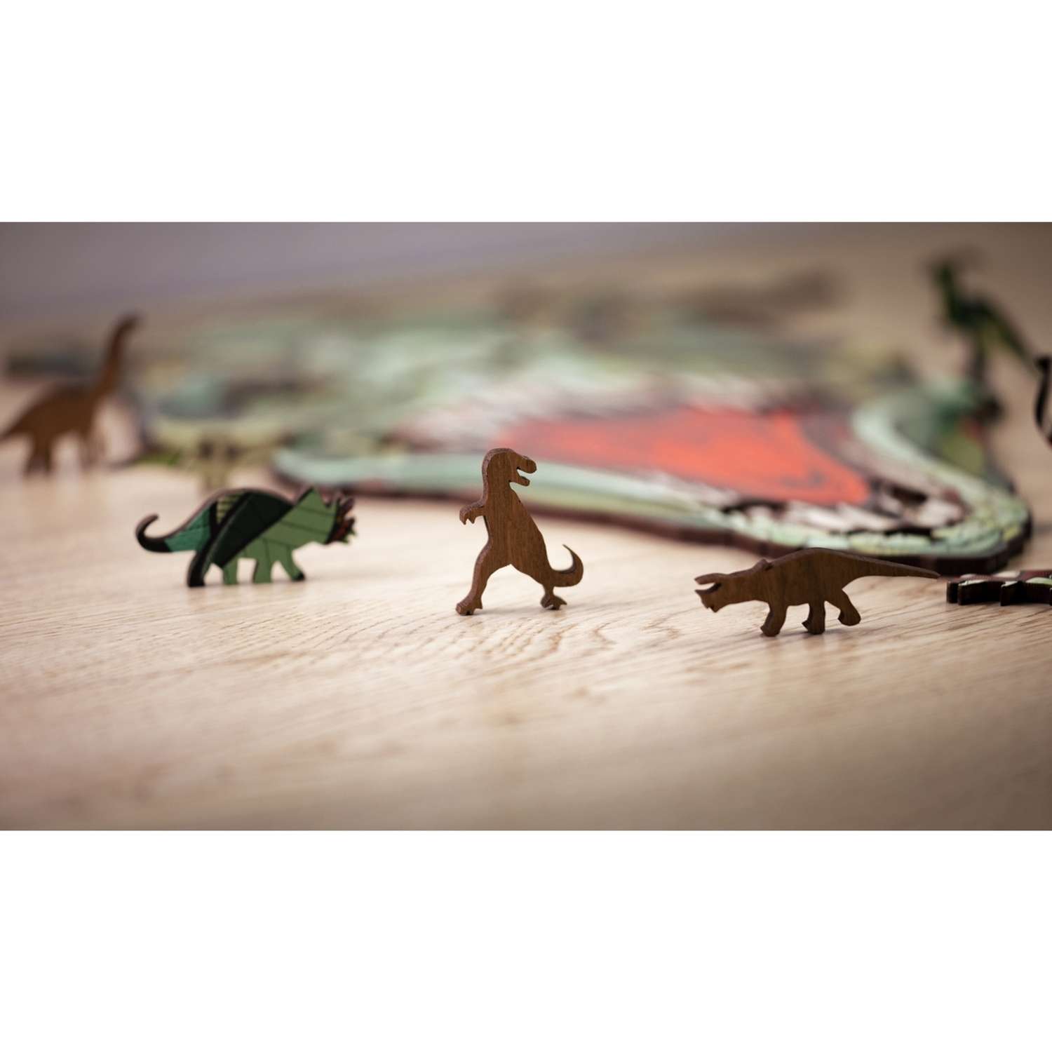Деревянный пазл Eco Wood Art Динозавр T-REX XL 40x24 см - фото 3