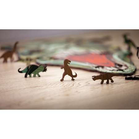 Деревянный пазл Eco Wood Art Динозавр T-REX XL 40x24 см