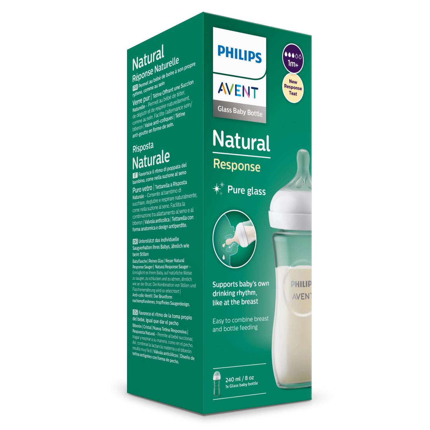 Natural response philips. Бутылочка Авент стекло. 1m+ Avent natural response. Кольцо для бутылочки Авент natural response.