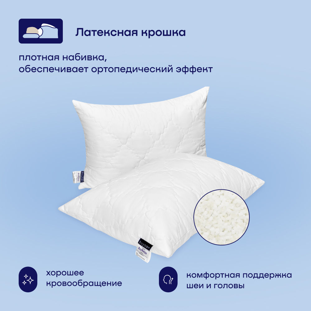 Сет мини buyson BuyRelax Mini: анатомическая подушка 50х70 см и одеяло 140х205 см - фото 5