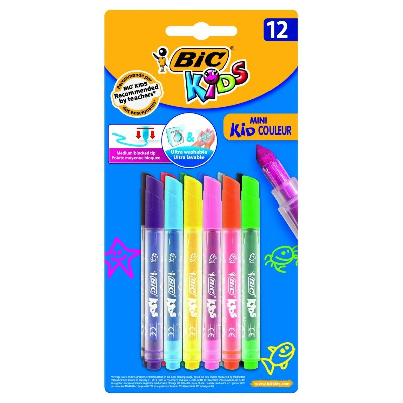 Фломастеры BIC Kids Мини Кулёр 12 цветов - фото 1