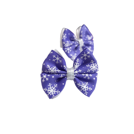 Набор бантов Valexa «Новогодние снежинки» фиолетовые