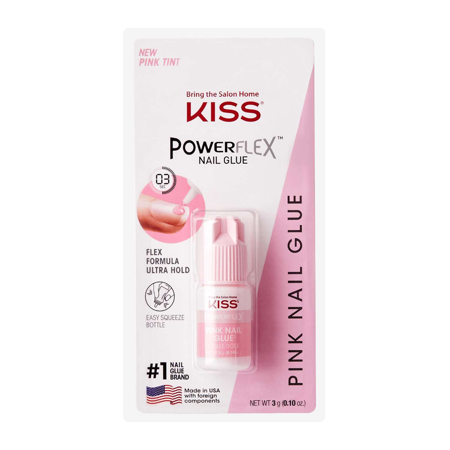 Клей для ногтей Kiss супер стойкий Розовый 3g BK139C - фото 1